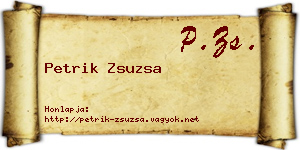 Petrik Zsuzsa névjegykártya